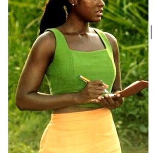 Abercrombie & Fitch Women's Green Tweed Crop-top